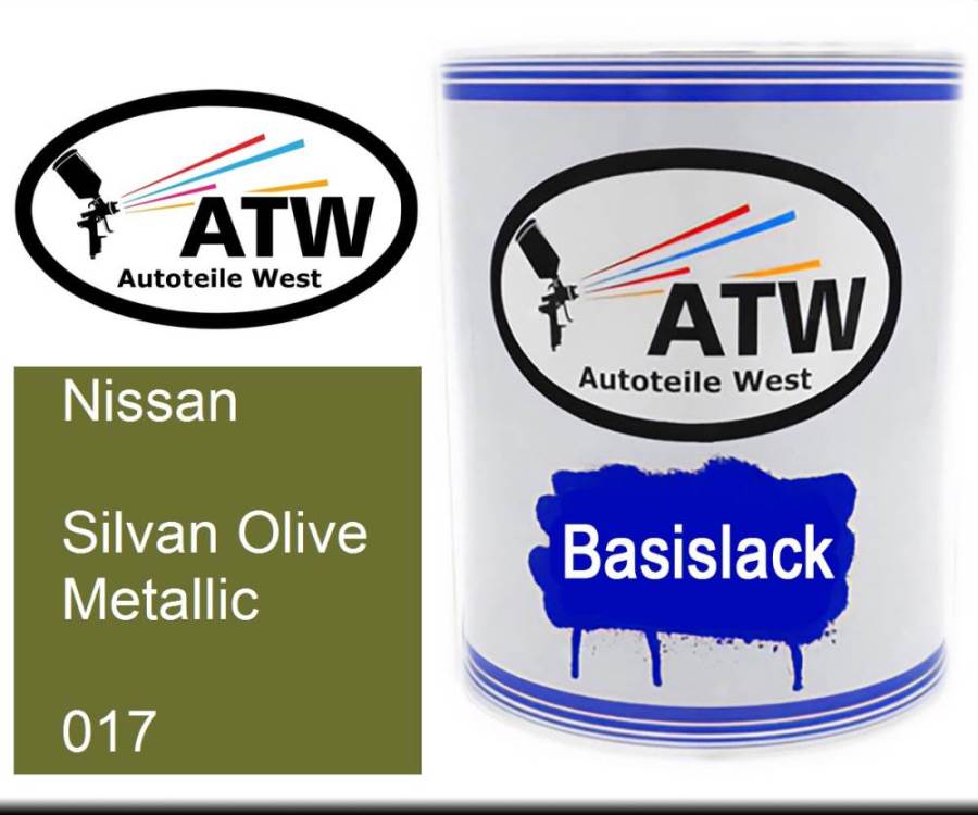 Nissan, Silvan Olive Metallic, 017: 1L Lackdose, von ATW Autoteile West.